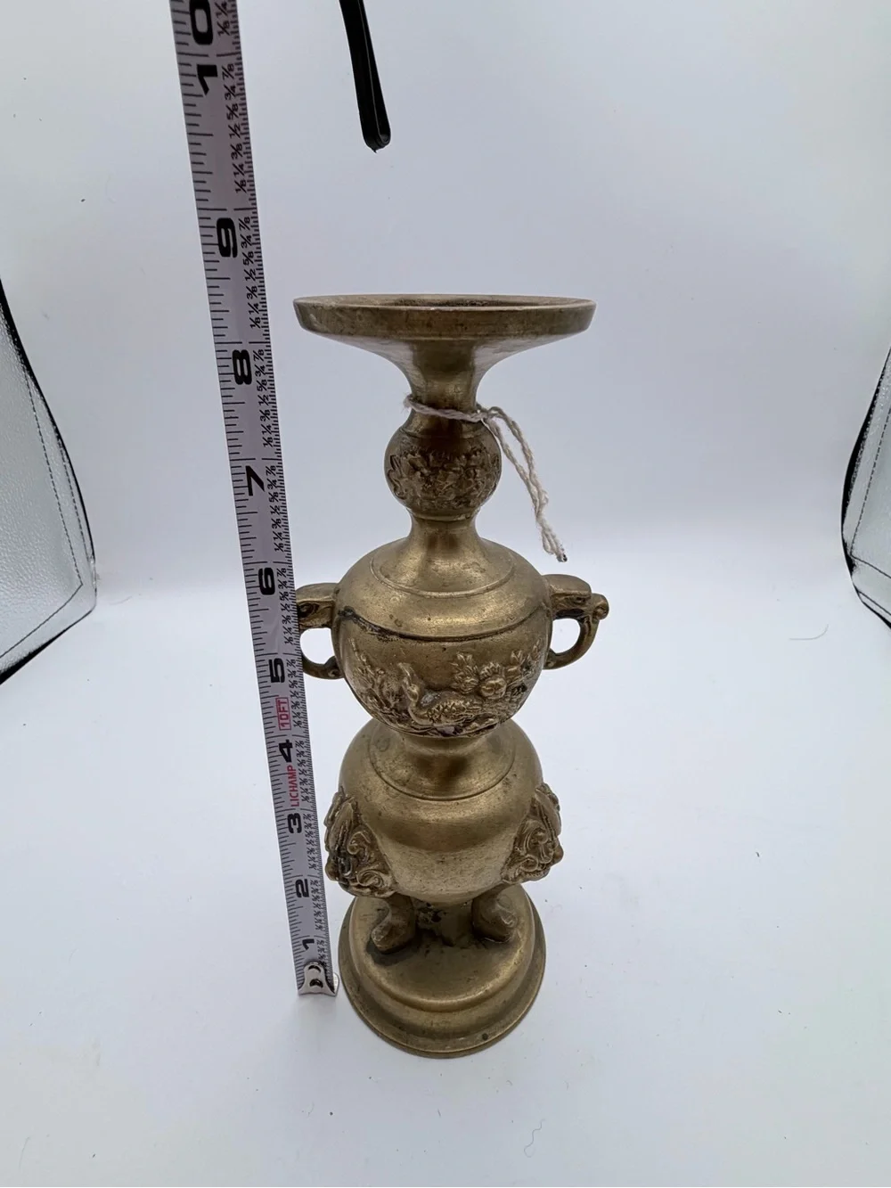 Antique Brass Decorative Candle Holder in Gold Tone